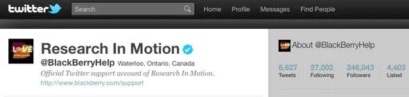 Blackberry on Twitter